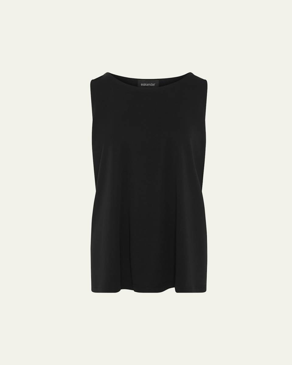 A-Line Round-Neck Long Shell Top